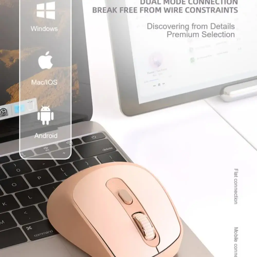 Free Wolf X7 Silent Mouse 4000dpi Power Display Wireless Bluetooth Dual Mode ricaricabile Office Game Laptop Desktop periferiche