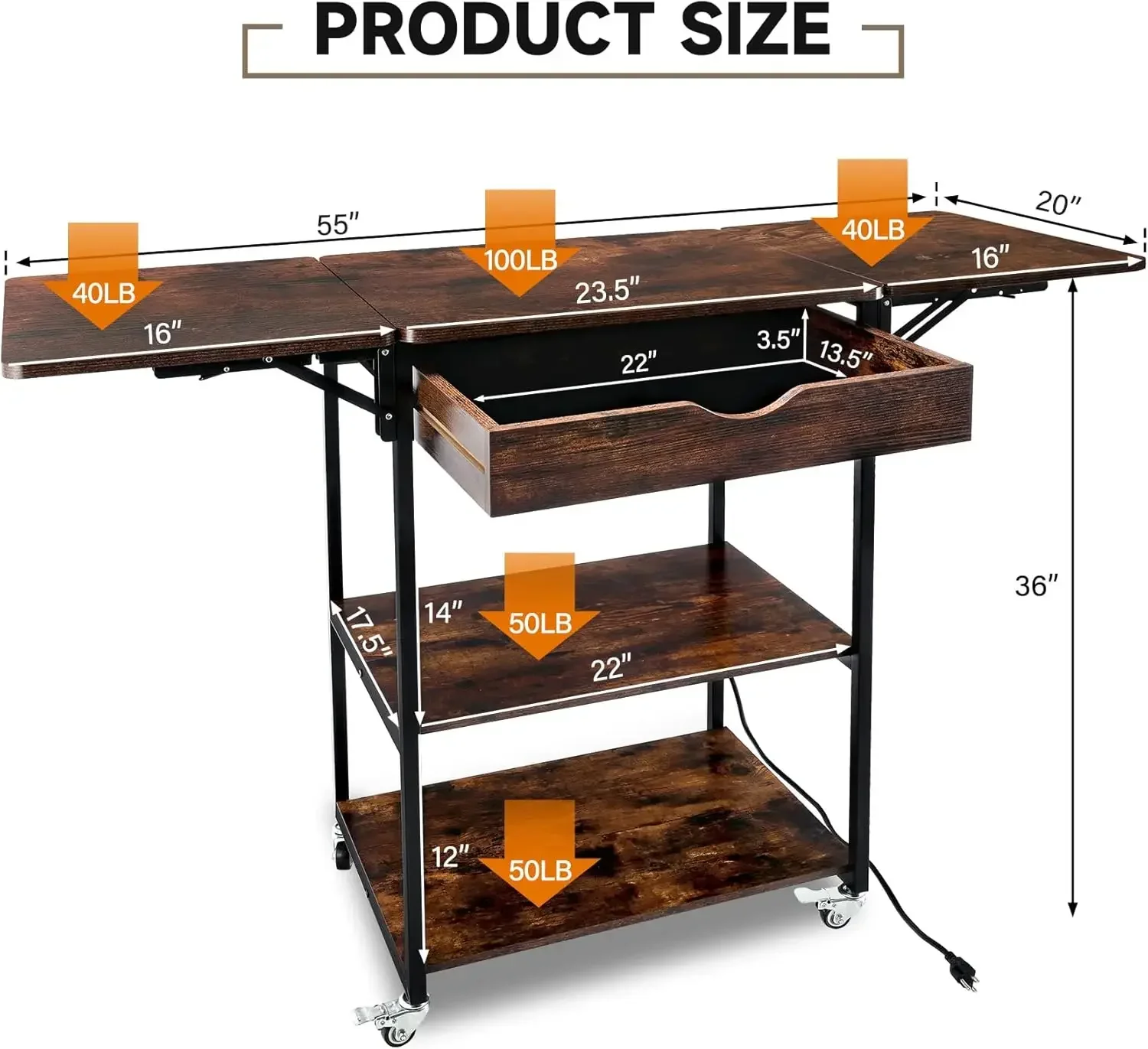 

[best Seller, Buy Now!]movable 3 Tier Press Table, Foldable Heat Transfer Machine Stand With Vinyl Roll Holder,