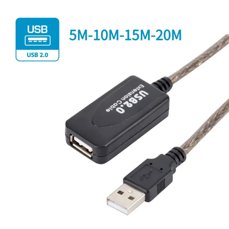 Extension Cable USB Signal Amplification 5/10/15/20m USB 2.0 Extension Cable Male to Female Active Repeater Extender Cord