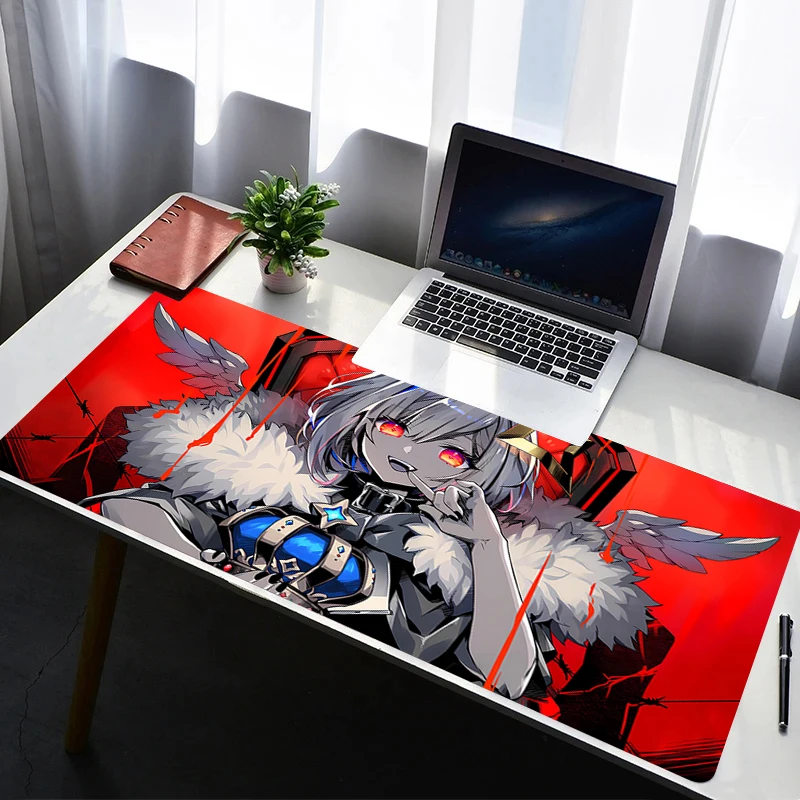 Mouse Pad Laptop Rubber Extended Desktop Mat Computer Gamer Mousepad Gaming Accessories Hololive Shirakami Fubuki Keyboard Pad