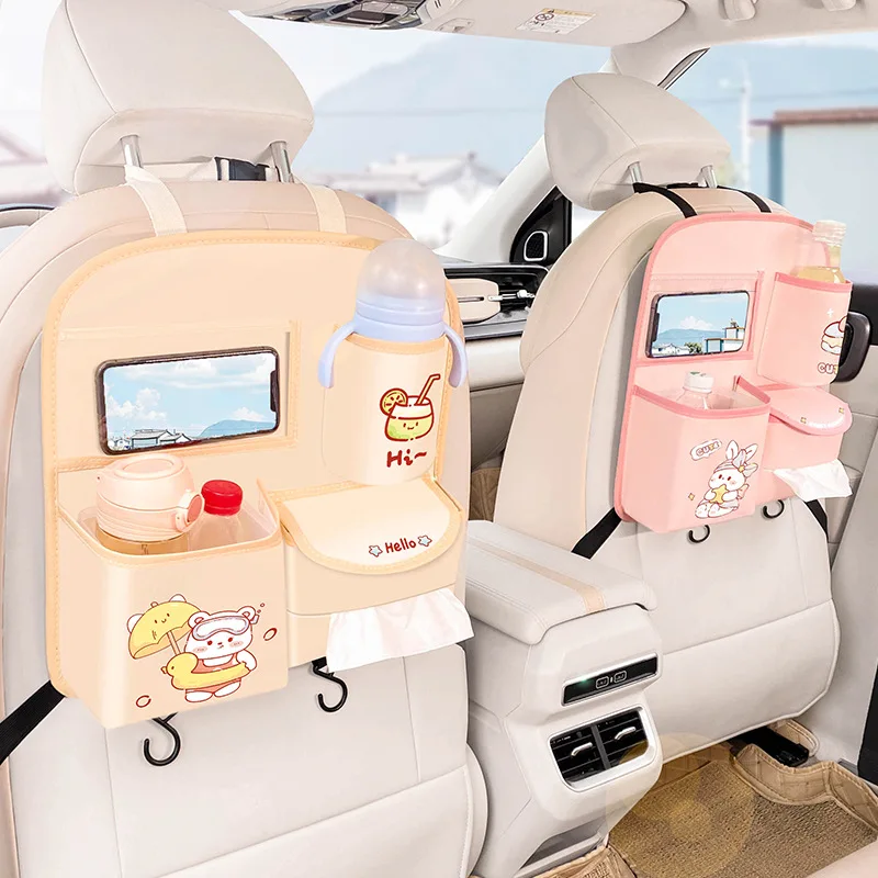 Car Seat Back Storage Bag Car Multifunctional Hanging Bag Car Rear Seat Baby Supplies Practical Storage Car Tissue Box