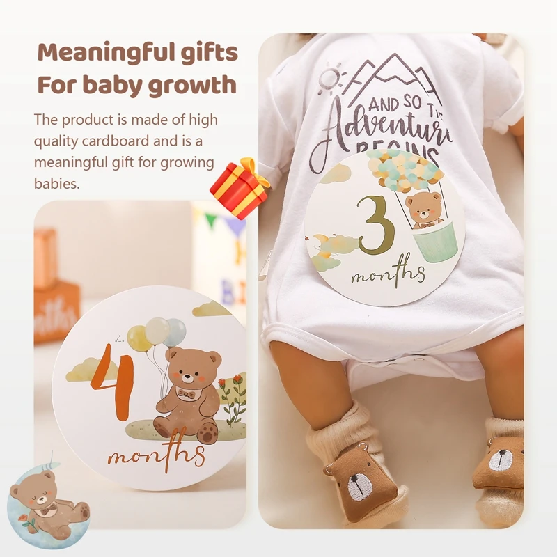 Newborn Milestone Cards Paper Number Monthly Memorial Milestone Photo Cards Commemorative Baby Birth Baby Photography Props