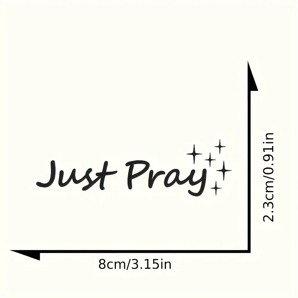 Just Pray Inspirational Religious Waterproof Vinyl Stickers Decals For Women Car Rear View Mirror Window DIY Decor Accessories