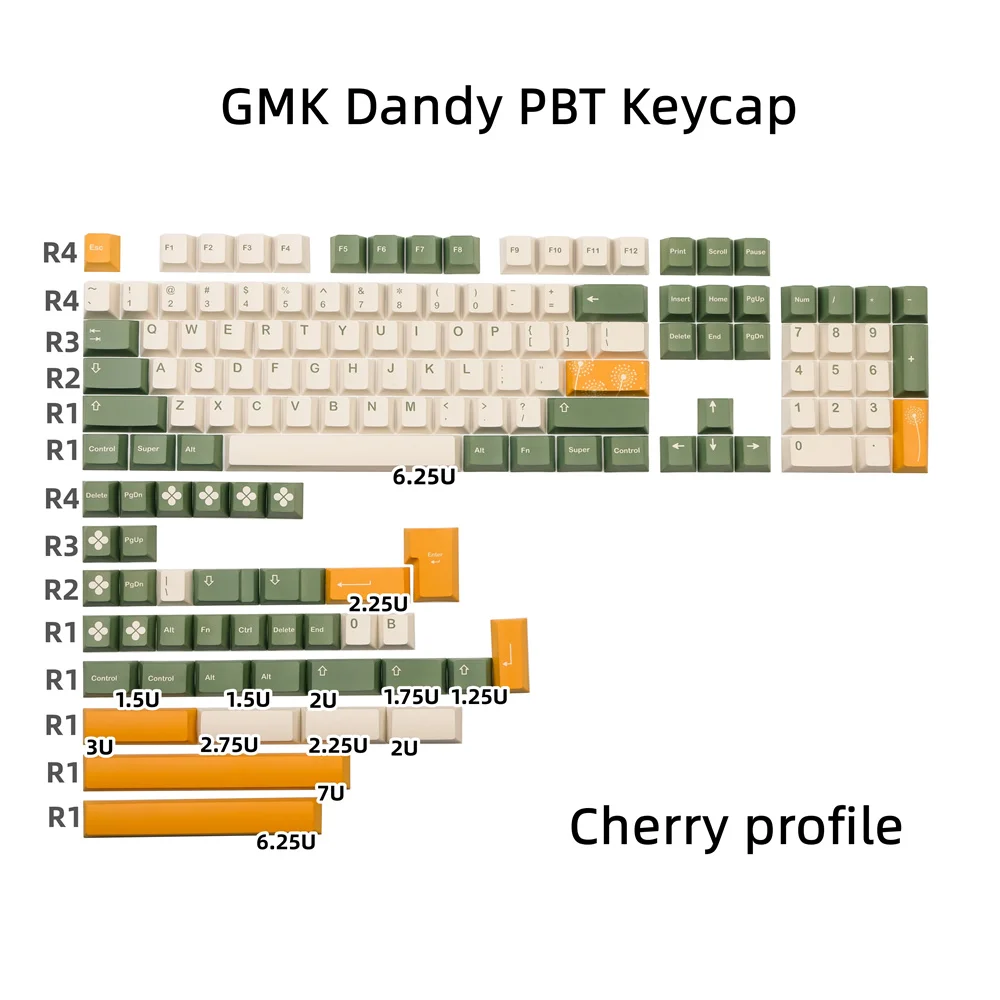 

GMK Dandy PBT Keycap Regal Birch Trüffelschwein Cherry Profile PBT 142 Keys DYE Subbed For Gateron Oumute TTC Kailh MX Switch