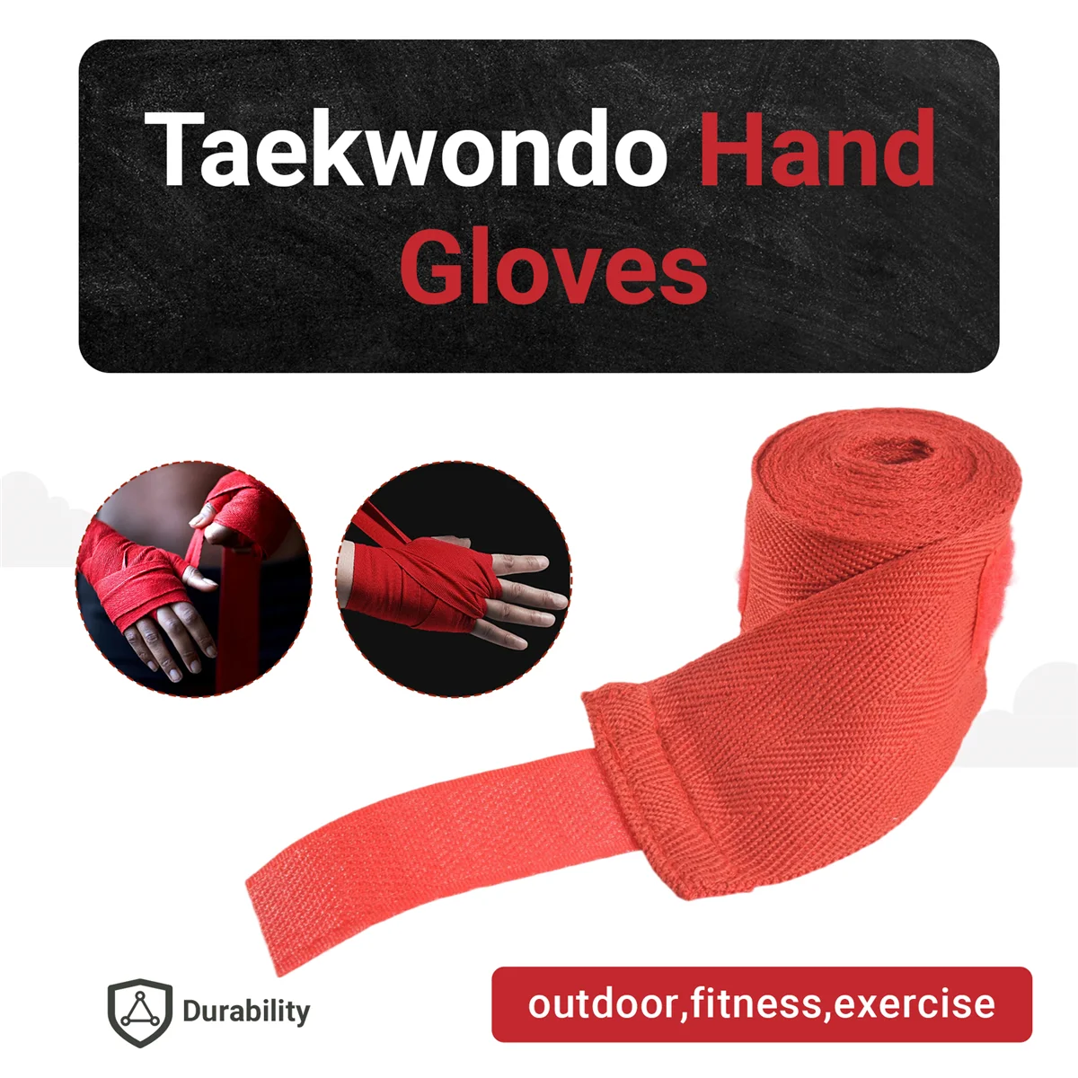 

AC22 1 Pc 2.5M Eslatic Cotton Sports Strap Boxing Bandage For Muay Thai Taekwondo Hand Gloves Wraps Red