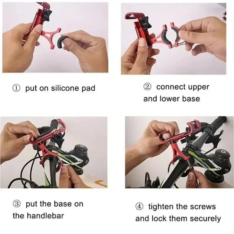 Metall Motorrad Fahrrad Telefon Halter Aluminium Legierung Anti-rutsch Halterung GPS Clip Universal Fahrrad Ständer Unterstützung für Alle Smartphones – Detail 8