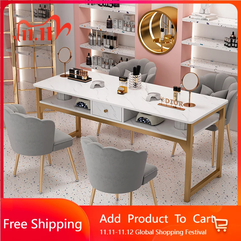 

Art Organizer Nail Table Fashion Modern Luxury Professionals Workstation Manicure Table Designer Reception Nagel Tisch Furniture