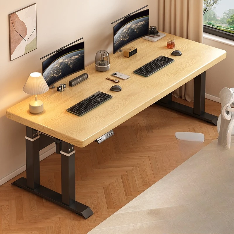

Solid wood electric lifting table computer table household bedroom desk