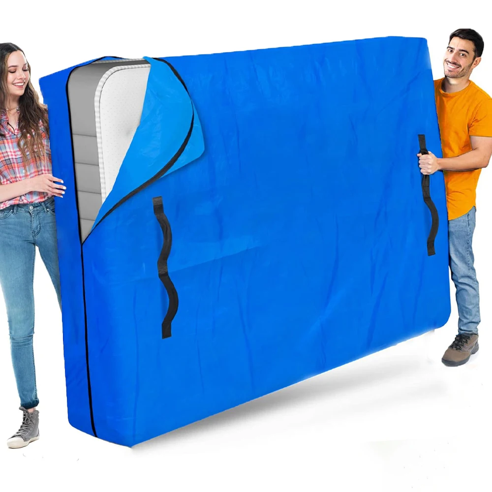 Mattress Bag for Moving and Storage,Heavy Duty Tarp Reusable Mattress Storage Bag,Easy Carrier Mattress Moving Cover