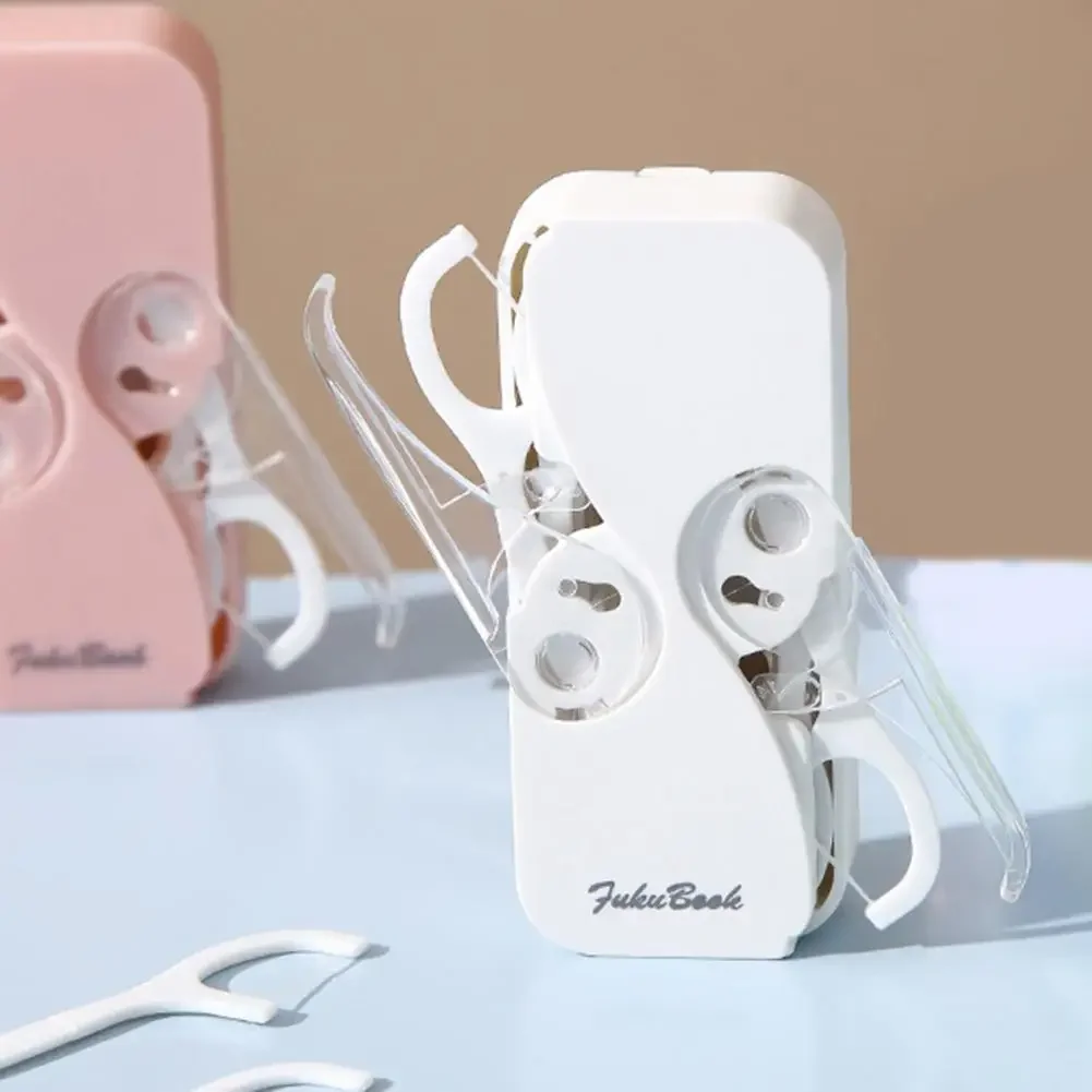 

Portable Mini Dual Switch Dental Floss Storage Box Dustproof Waterproof Automatic Eject Floss Organizer Floss Stick Container