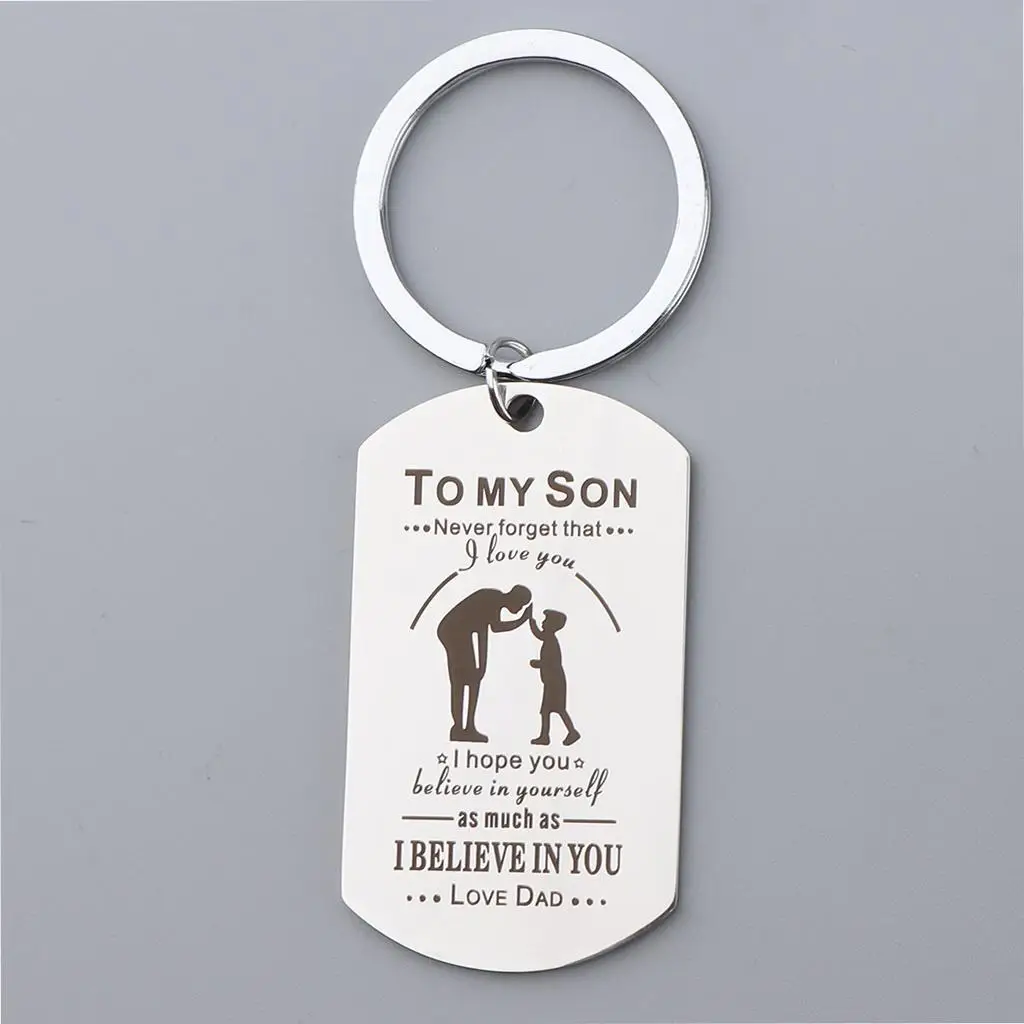 2-6pack Stainless Steel Dog Tag Pendant Key Ring Keychain Necklace Gift DIY To