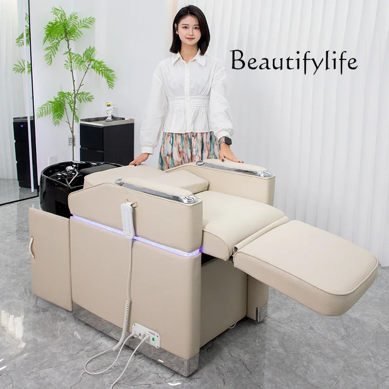 J High-end Hair Salon Chair, Hair Salon Special Simple Haircut Chair, Electric Reclining Hair Cutting Seat