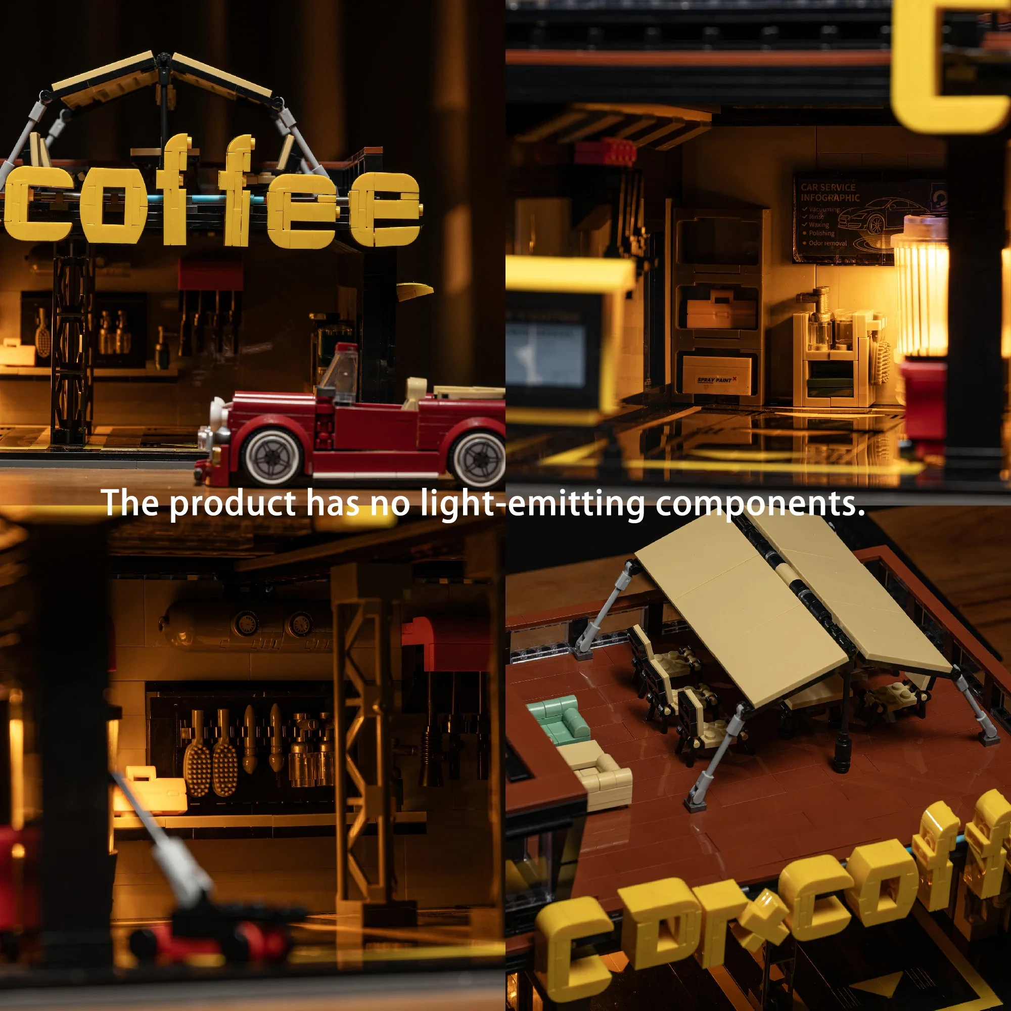 Koffie Auto Reparatiewerkplaats Koffie Auto Club Bouwstenen 2496pcs Street View Cafe Winkel Modulaire Bakstenen Speelgoed voor Kinderen volwassenen Geschenken