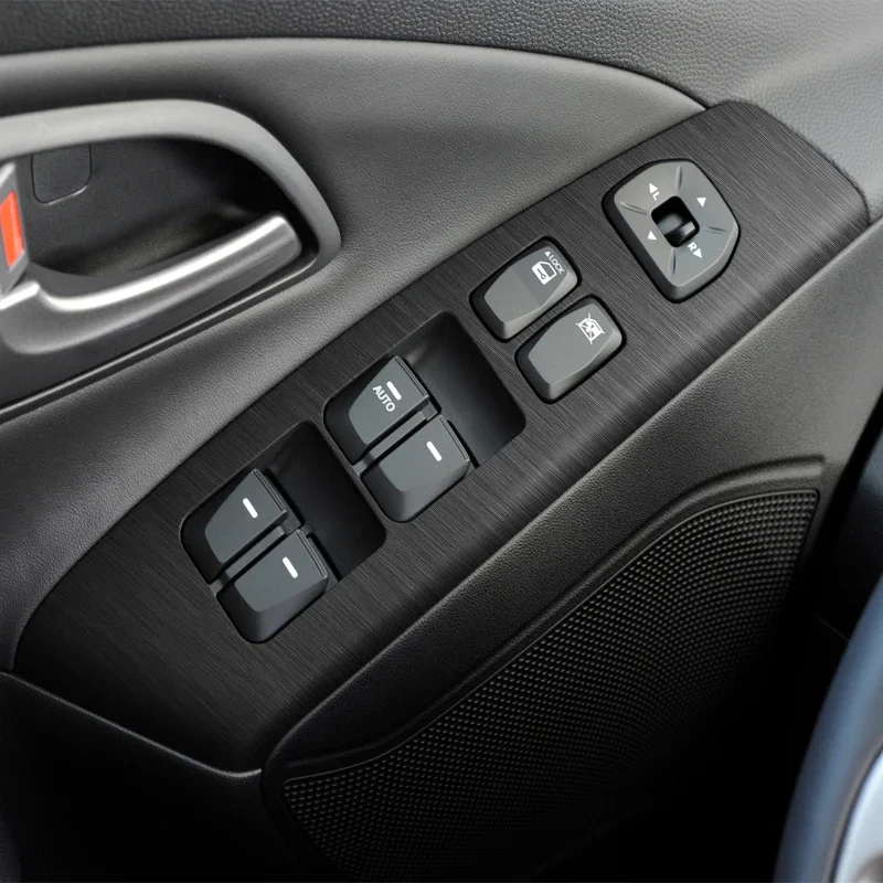Car Carbon Interior Sticker Window Lifting Panel Decal For Hyundai IX35 LM 2010-2015 LHD Gear Door Protective Film Accessory