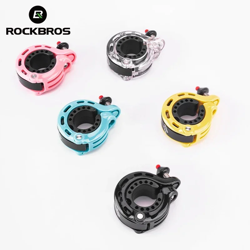 ROCKBROS Bike Bell MTB Loud Sound Cycling Horn Bicycle Handlebar Bell Q-Shape Hidden Bell Safety Anti-Slip Bike Bell Accessories