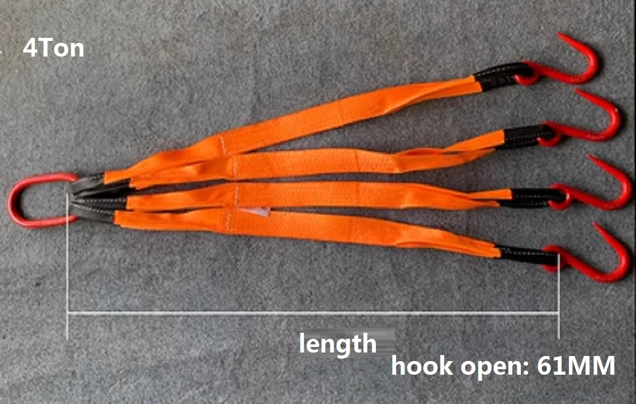 

2T-4Ton 0.5-4M 4-leg tow hook parts complete set of assembly towing rope