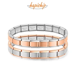 Hapiship 2024 Wholesale Bracelet Jewelry Rose Itanlian Elastic Charm Bracelet Fashion Stainless Steel Bangle ST-Bian-Rose