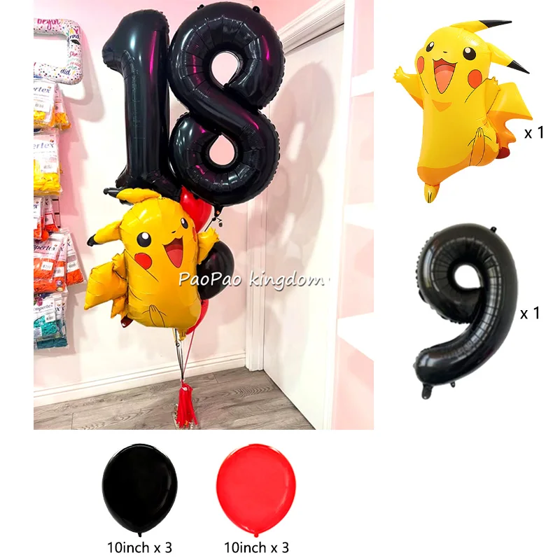 Niedliche Pikachu-Ballons Cartoon-Folienballons Geburtstagsparty-Deko-Set Kinder-Babyparty Feier-Party-Zubehör – Detail 18
