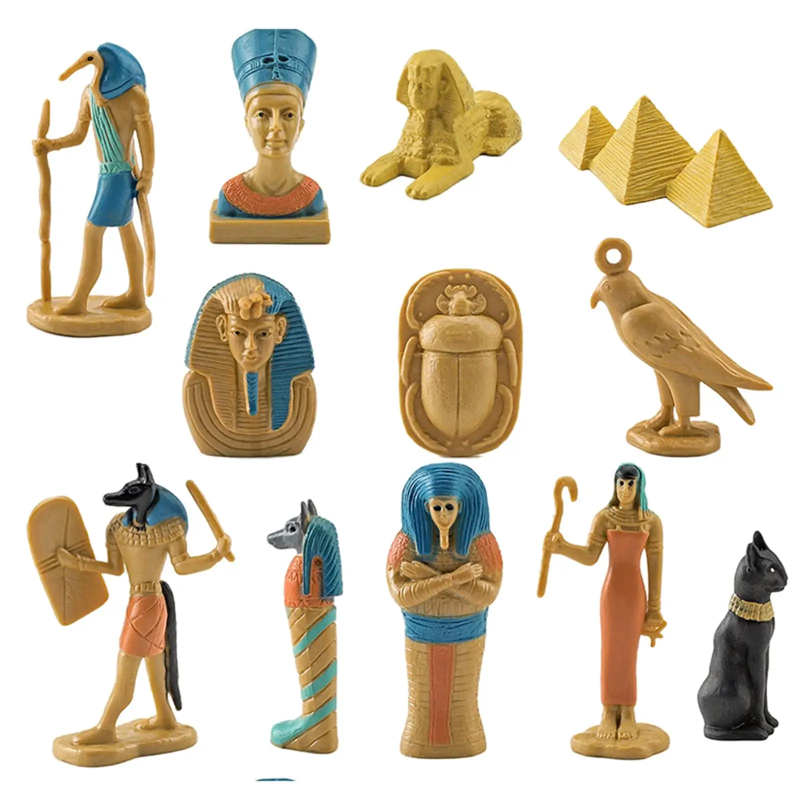 12 Pieces Ancient Egypt Figurines Novelty Egyptian Ornaments High Simulation