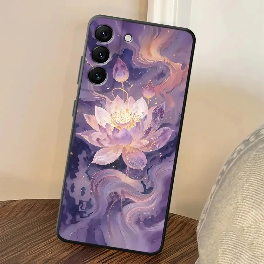 Artistic Lotus Case for Samsung Galaxy A51 A23 A73 A57 A15 A05 A06 A25 A16 A37 Phone Cover A50 A13 A70 A52 A36 A41 A12 A53 A17