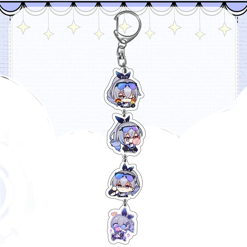 Game Honkai: Star Rail Acrylic Character Keychain Toy Blade Jing Yuan Lunae March 7 Cartoon Bag Pendant Anime Keyring Gift