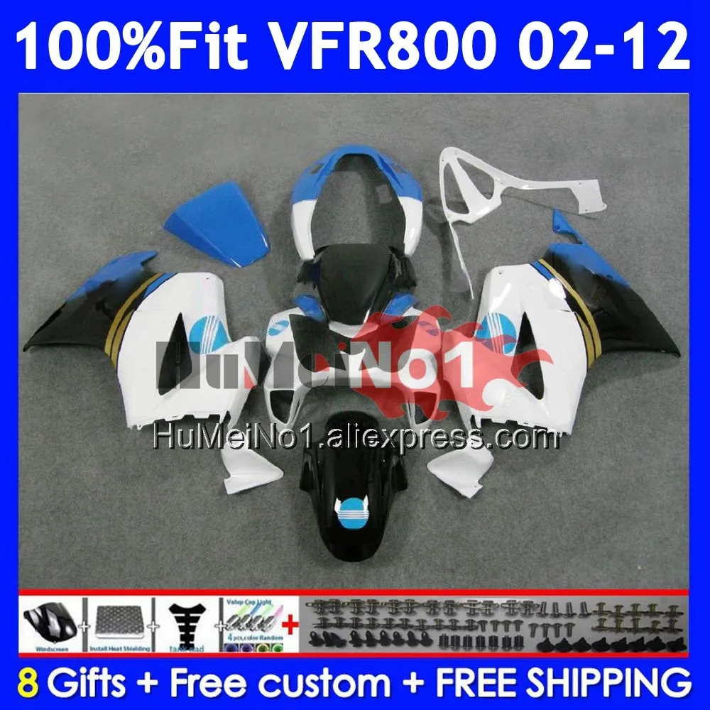 Interceptor For HONDA VFR800 VFR 800RR 800 RR 2002 Blue black 2003 04 2005 2006 2007 46No.77 VFR800RR 08 09 10 11 12 Fairings