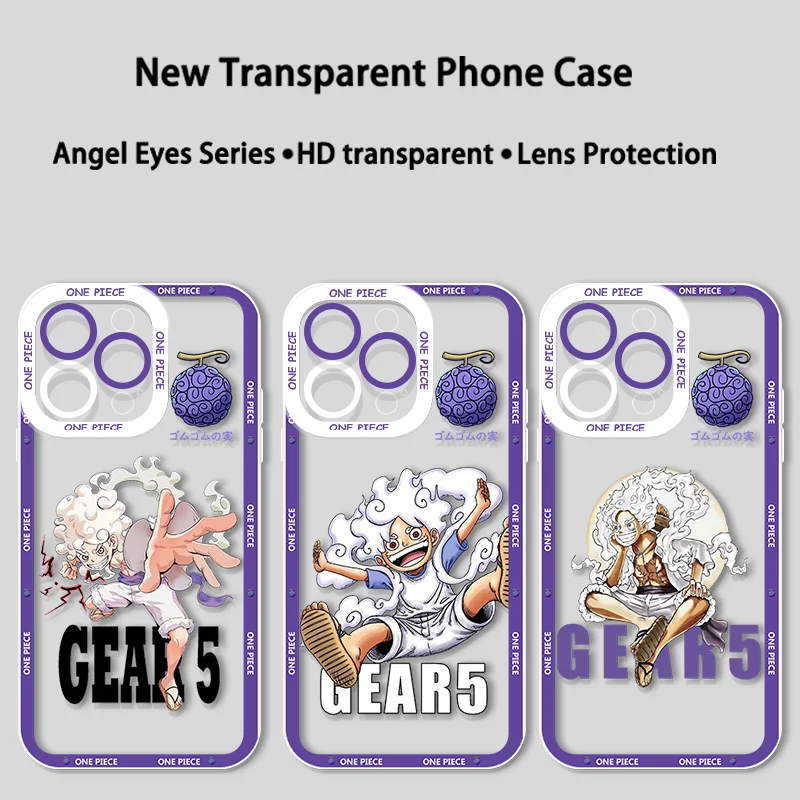 Ones Pieces Funny Boy luffys For iPhone 15 14 13 12 11 Mini XS XR X Pro MAX 8 7 6 Plus SE Angel Eyes Transparent Apple Case