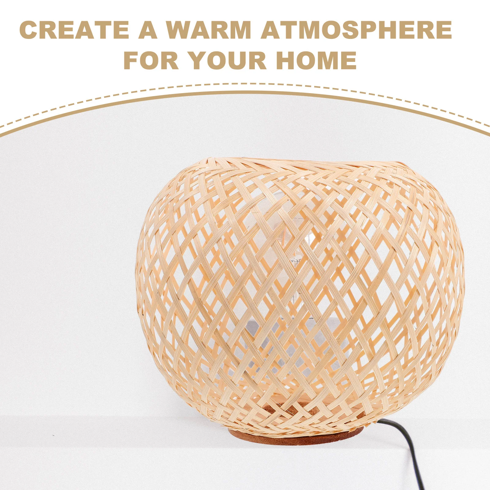 

Vintage Bamboo Lampshade Safe Odorless Long Lasting Table Desk Light Cover Hotel Bar Decor Creative Woven Bamboo Lampshade