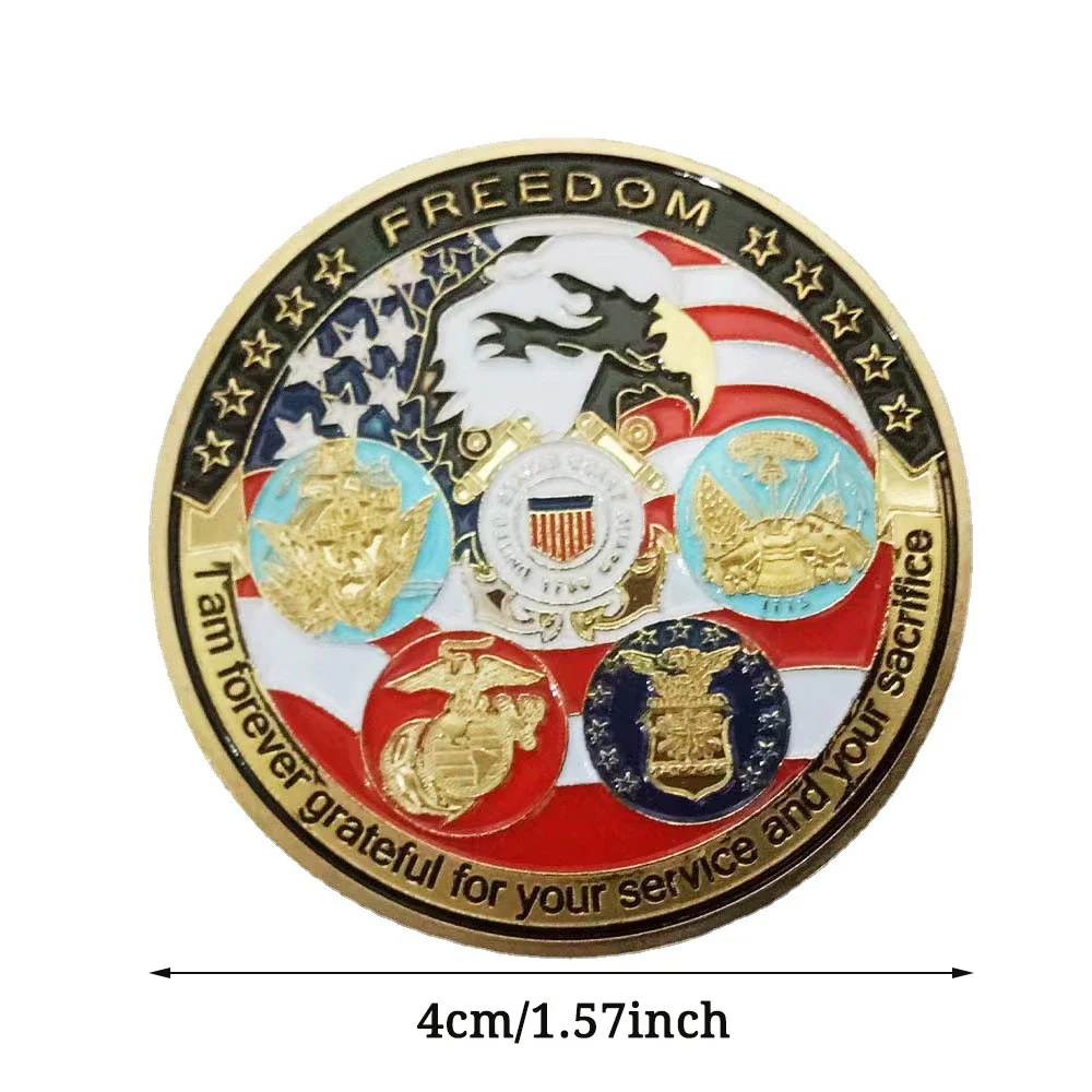 Military Coin Freedom Souvenir Collectible Gift Commemorative Coin Gold Plated Collection Art Great Seal of The US Cold Coin