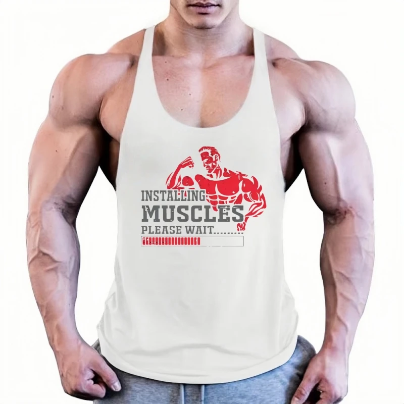 

New Bodybuilding Stringer Tank Top Men Cotton Sleeveless Vest Define Gyms Muscle Definition Athletic Training Undershirt