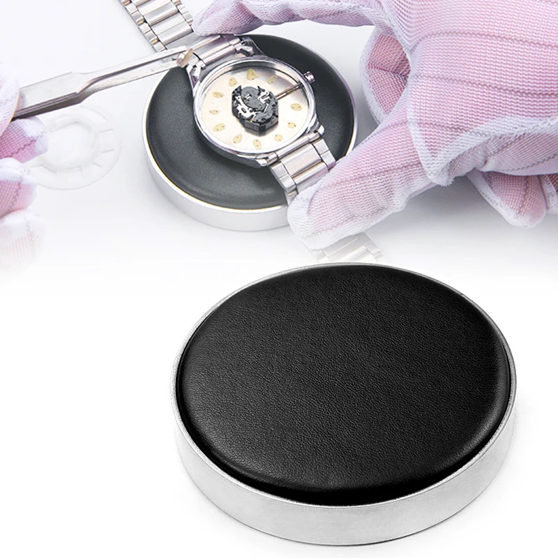 Watch Movement Casing Cushion Leather Protective Pad Holder for Watchmaker Watch Part Glass Repair Battery Change To