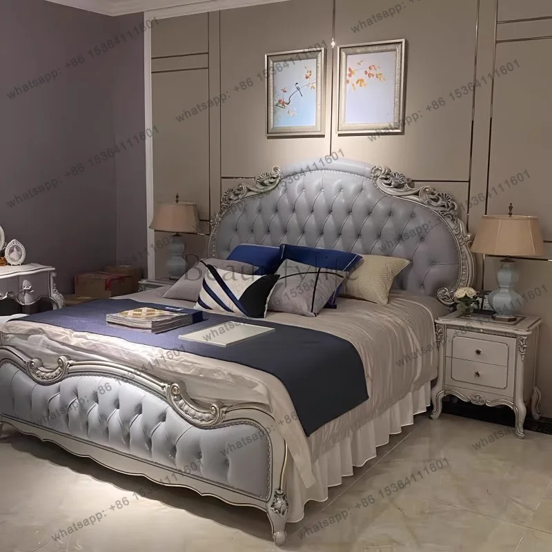 FG European Luxury Girls Bed Design Castle King Size Bedroom Sleeping Bed Frame Headboards Storage Camas De Casal Hotel Furnitur