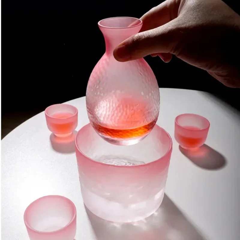 متجمد الوردي ساكي وعاء مجموعات اليابانية الزجاج بار النبيذ موزع الصينية Baijiu Soju النار نظارات قارورة برواري اكسسوارات المطبخ #5