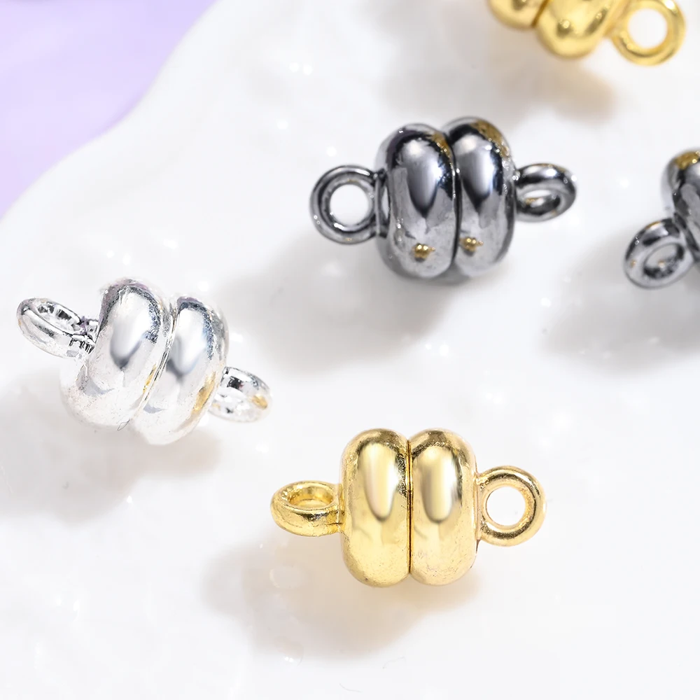 5Pcs 7×12mm Apple Shaped Zinc Alloy Magnetic Clasps, Mixed Color Magnet Jewelry Connectors For DIY Bracelet Necklace Making view 5