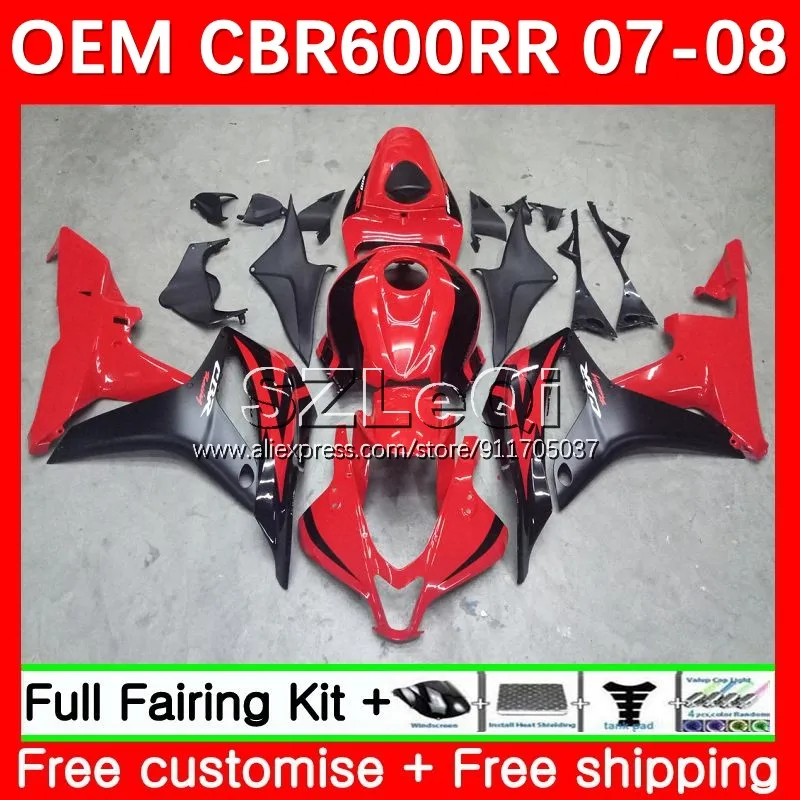 OEM Bodys + Decal For HONDA CBR600 CBR 600RR 600 RR CC F5 07 08 38No.1 600CC Grey red blk CBR600RR 2007 2008 Injection Fairing