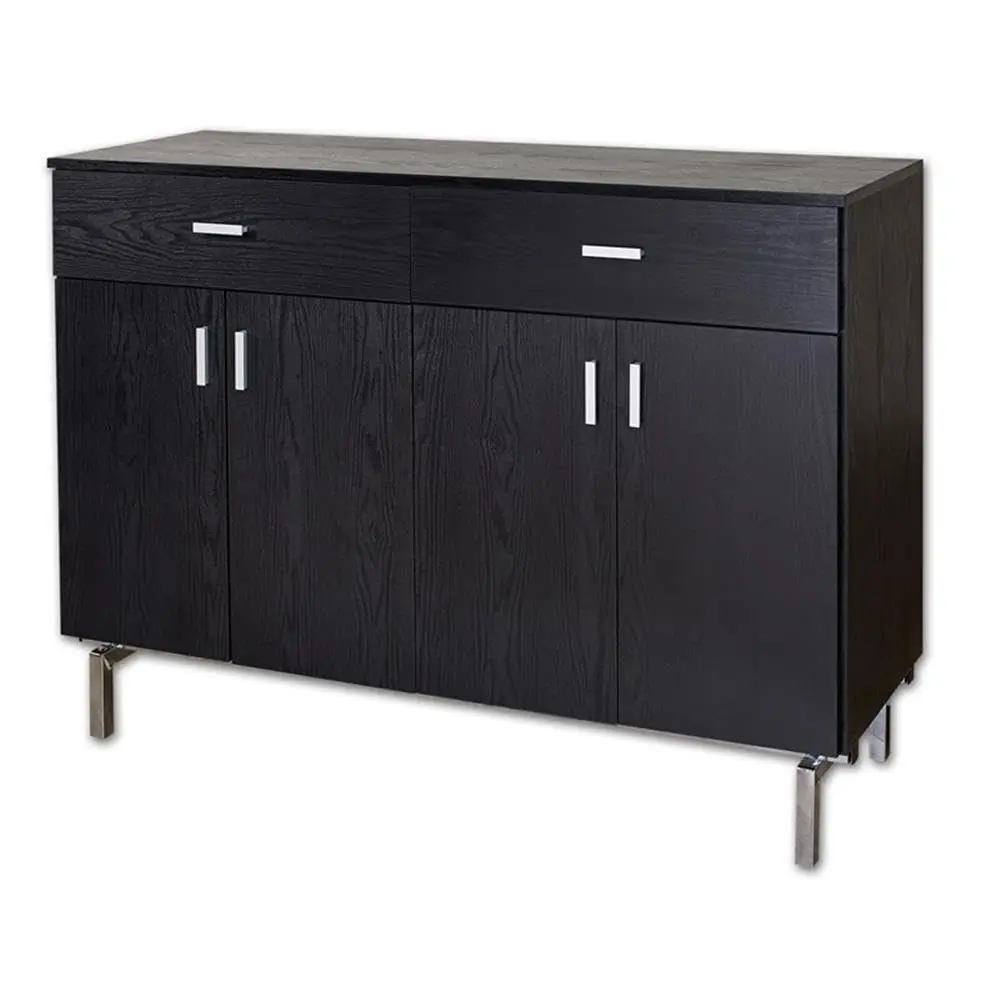 Modern Wood 2-Drawer Buffet Server & Sideboard, Built-in Wine Rack, Dining Room Storage, 47.3