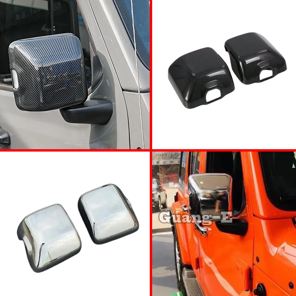 

Car Sticker ABS/Carbon Fiber Rear View Eyebrow Side Door Mirror Cover Trim Frame For Jeep Wrangler Jl 2018 2019 2020 2021 2022