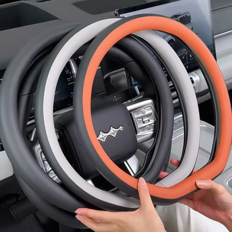 For BYD Titanium Leopard 7 2025 2026 Car Leather Steering Wheel Cover Protection Anti Slip Breathable Accessories