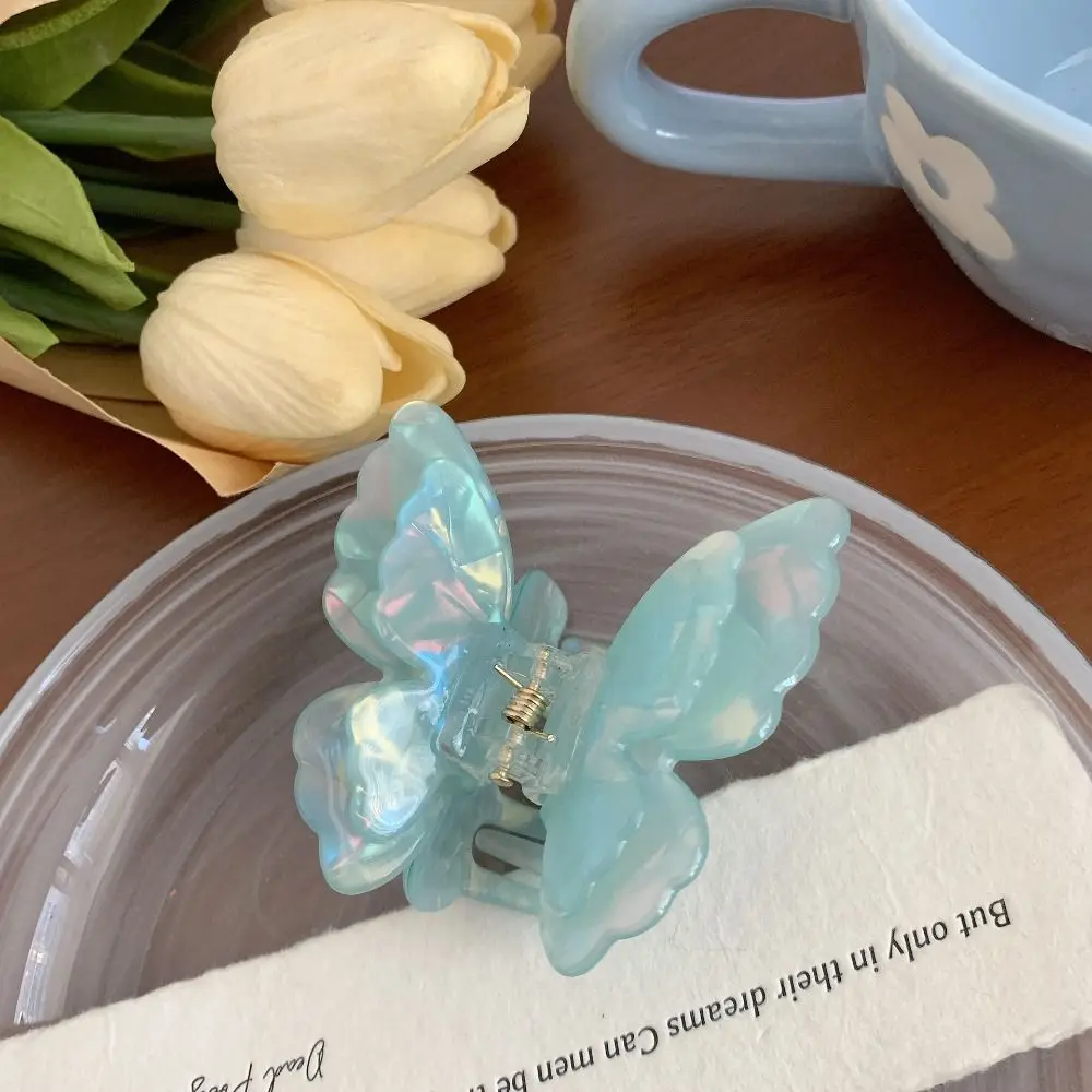 الإبداعية حمض الخليك خلات فراشة مشبك شعر قزم ملون فراشة مشبك شعر لون الحلوى الحيوانات مشبك القرش الكبير فتاة