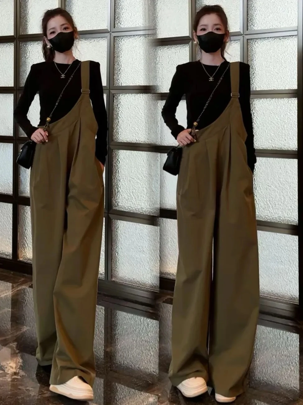 

Fashionable Slim Fit T-Shirt And Wide Leg Pants Two Piece Set for Women Spring Autumn New Style Design Sense Workwear