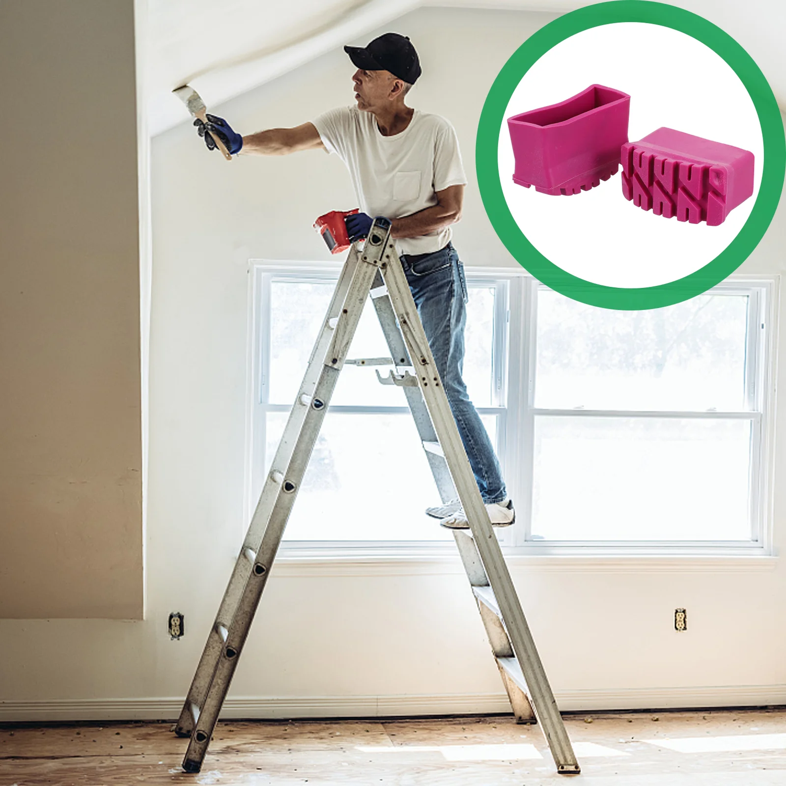 Ladder Leg Protective Pad Folding Feet Ladders Rubber Floor Mat Cover Anti-slip Covers