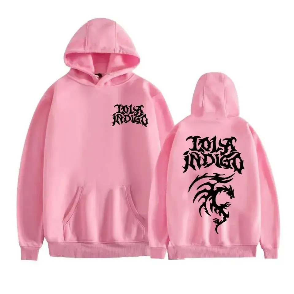 Y2K الموضة الجمالية هوديي الهيب هوب ملابس رياضية كاجوال البوب المغني لولا النيلي مطبوعة هوديي كنزة قطيفة للجنسين #4