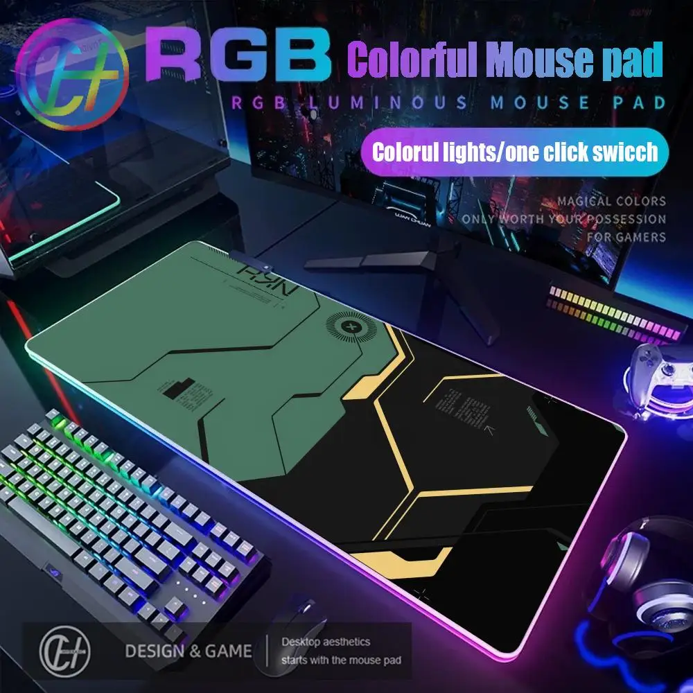 

HYBXAXC Retro Style Mouse Pad RGB Gaming Mouse Pad Desk Mat HD Gamer Large LED Light XXL Recorder Gaming record RGB Mouse Pad