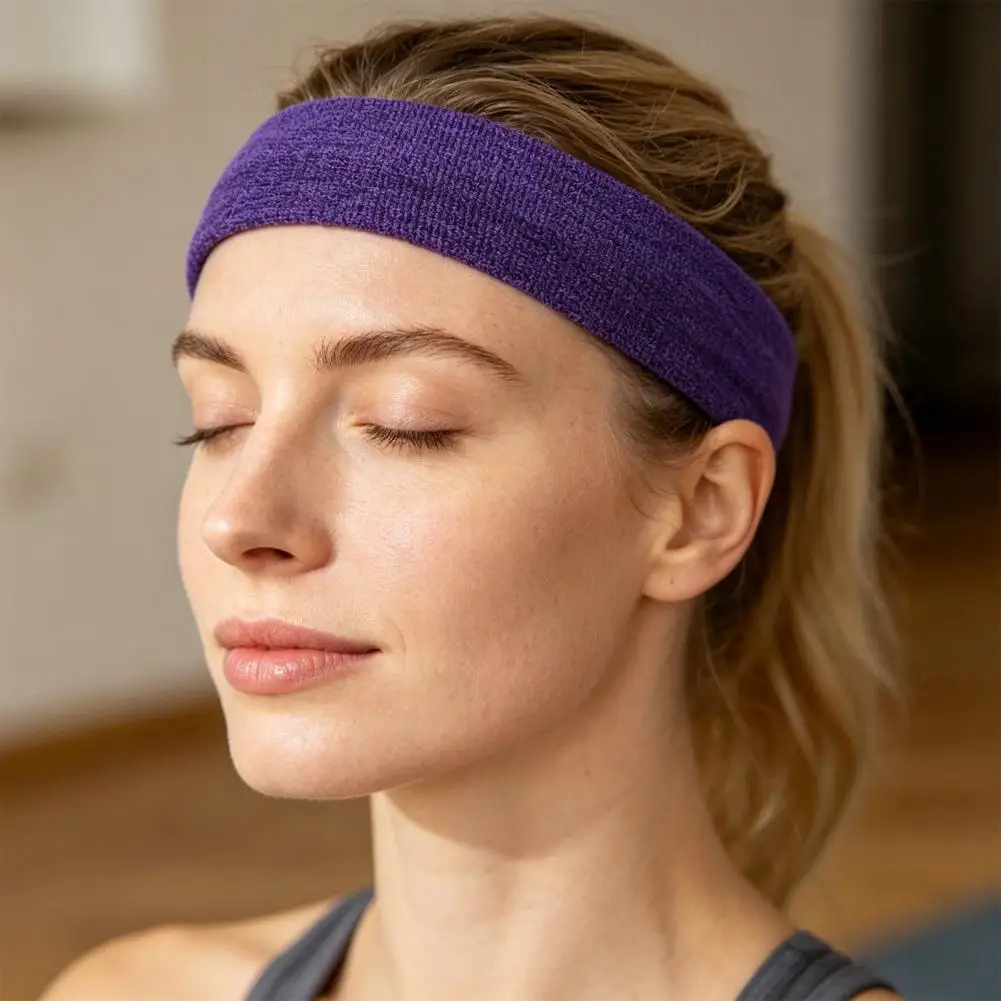 Sweat Absorbing Headband Men Women Sports Sweatband Moisture Wicking Headband Breathable Quick Dry Athletic Yoga Running Fitness