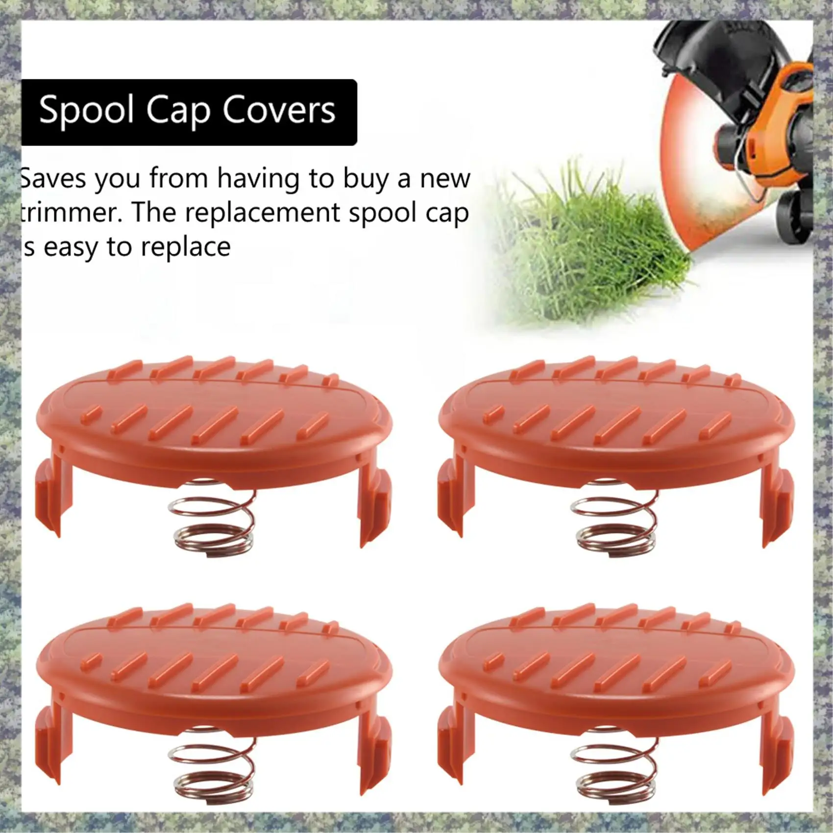

WON 8-Pack RC-100-P Replacement Spool Cap Covers And Spring For Black-Decker AFS Trimmer GH600 NST2018 CST2000