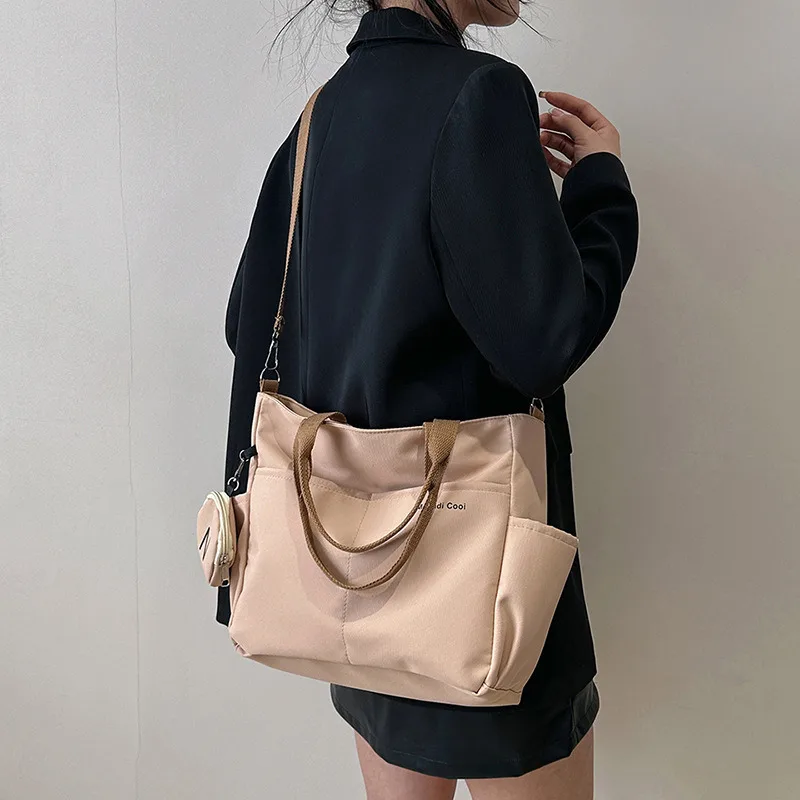 Fashionable Large Capacity Tote Bag Oxford Cloth Waterproof One Shoulder Simple Multi Functional Crossbody Bag Handbags