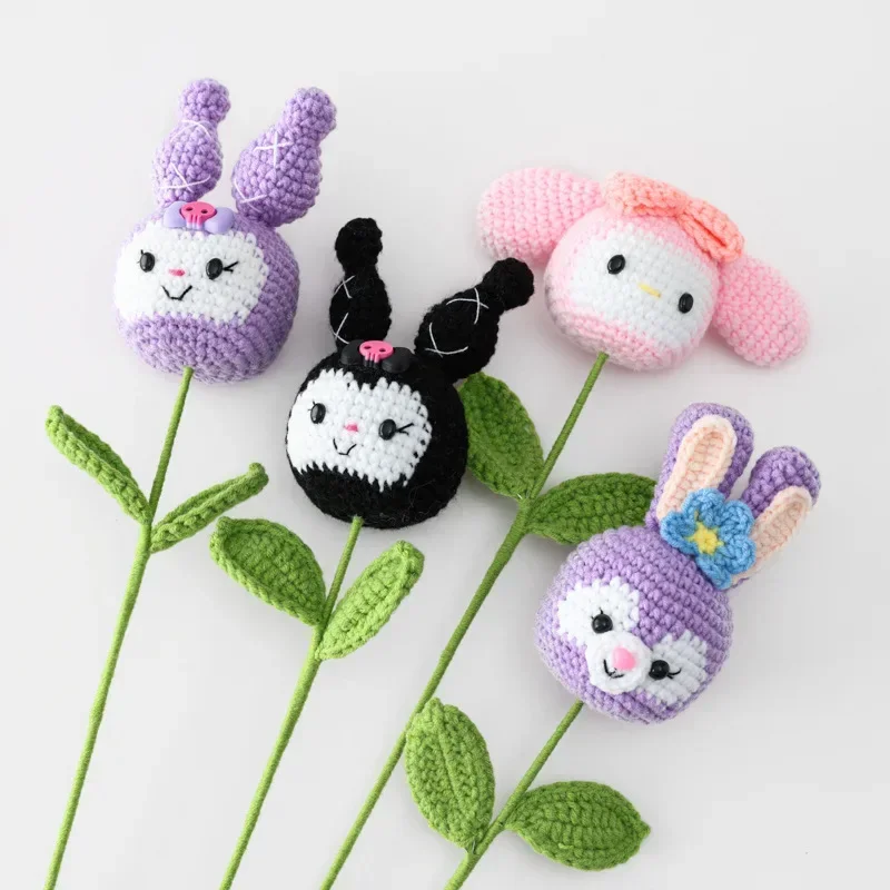1pc Handmade Simulation Crochet Flower Cartoon Animal Bouquet Desk Decora Lovely Doll Gif for Kids Children\'s Day Wholesale 2024