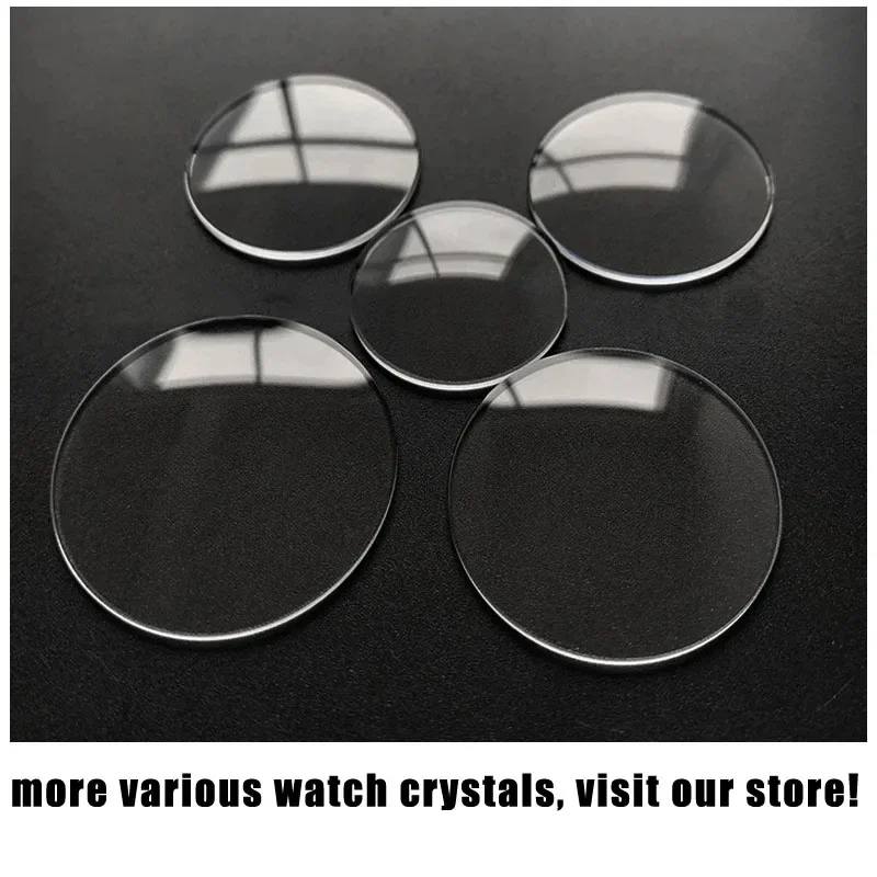 2PCS Thickness 1mm Round Watch Crystal 15mm to 45mm Watch Glass Replacement Glasses Lens Flat Mirror Watch Repair Tool Part