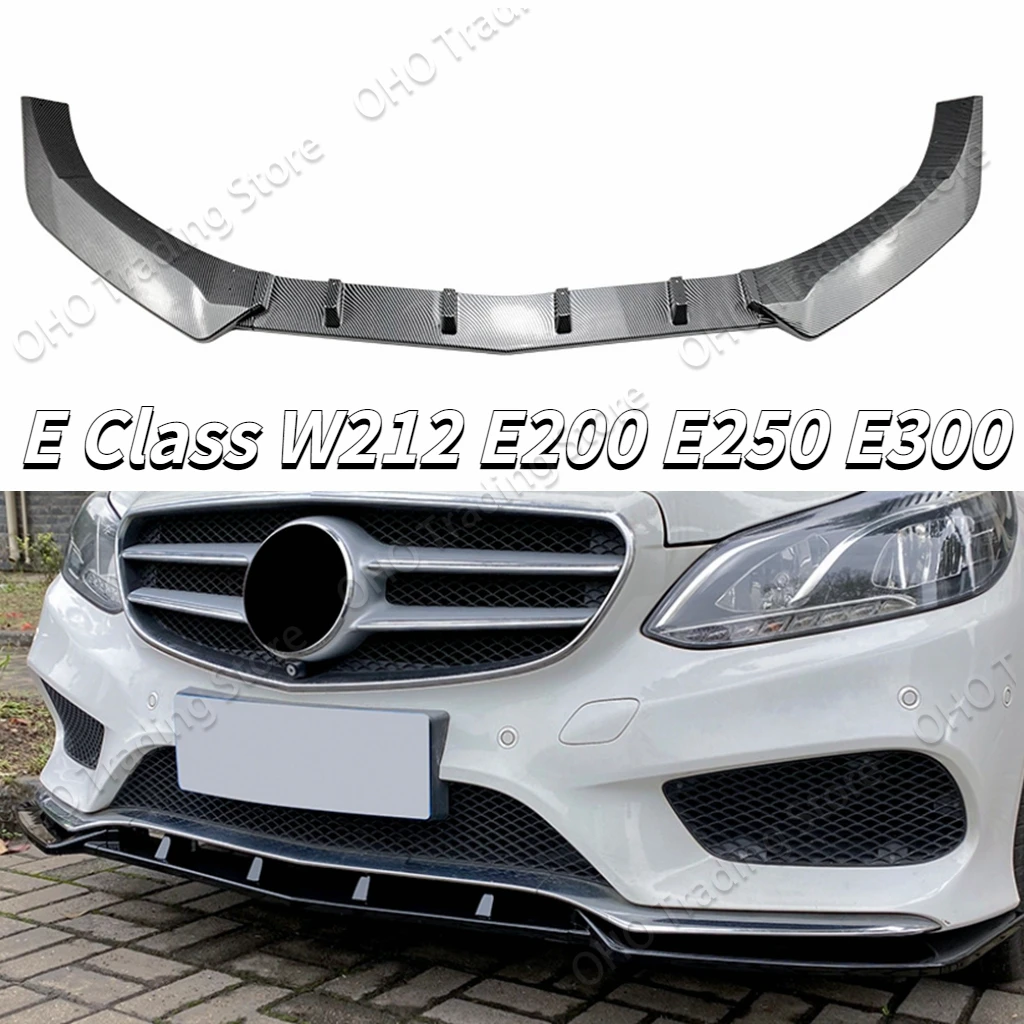 Front Bumper Lip Splitter Diffuser Spoiler For Mercedes Benz E Class W212 E200 E250 E300 2013 2014 2015 Black Body Kit Trim