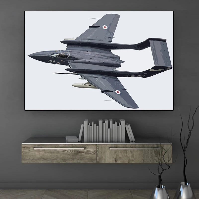 Royal Air Force Power Poster F-35 Lightning Jet Westland Wasp Helicopter Canvas Painting Military Wall Art Picture Home Decor